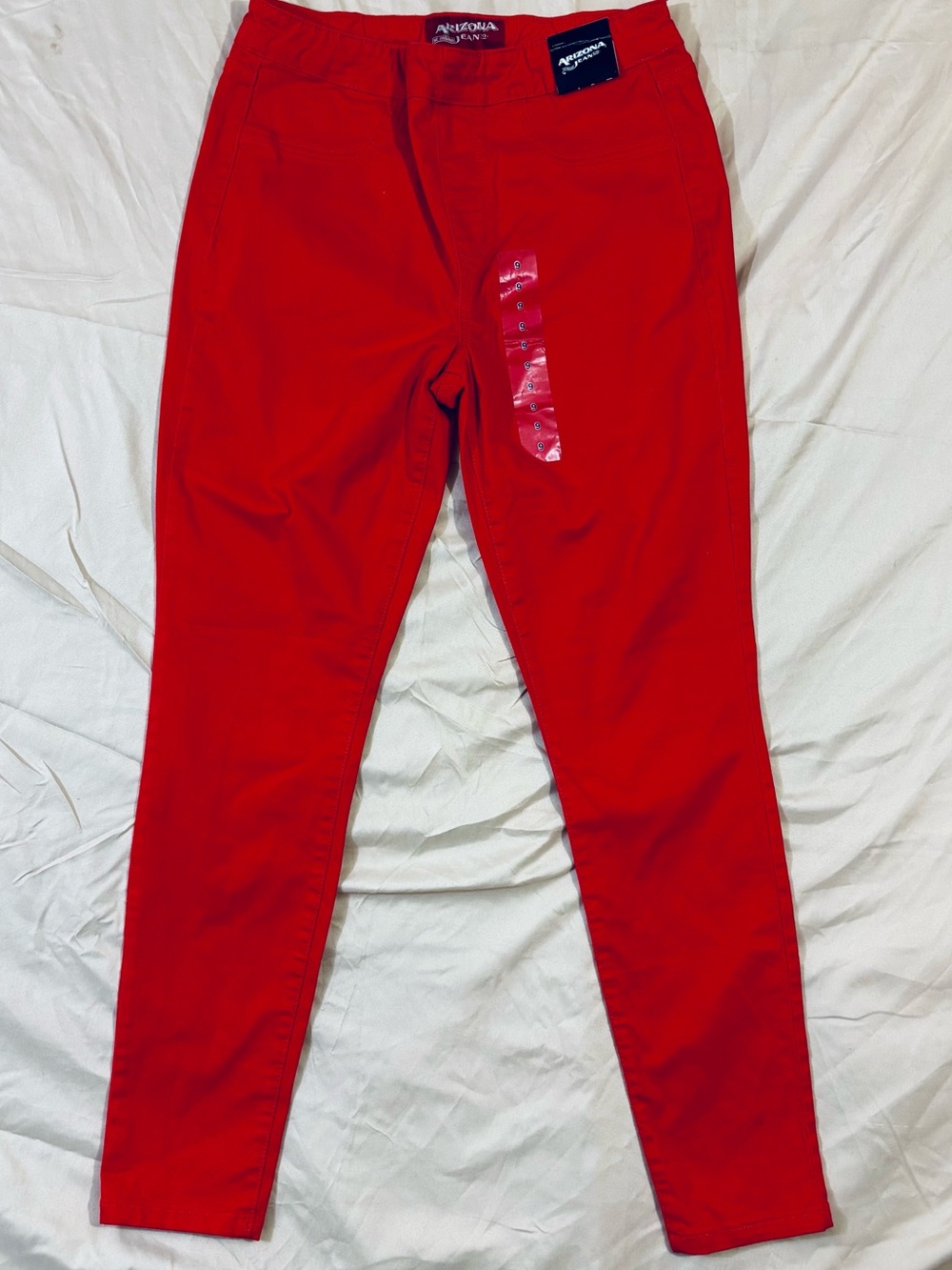 NWT Arizona Jean Co Size 9 Bright Red Stretch Pull On Jegging Pants Color Denim⁠